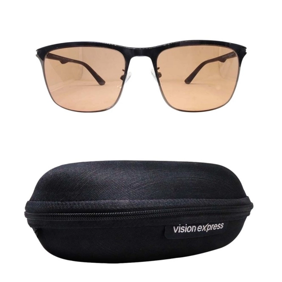 Amber Navy Rectangle Sunglasses 21835