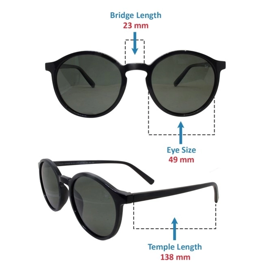 Green Black Round Sunglasses 21841P