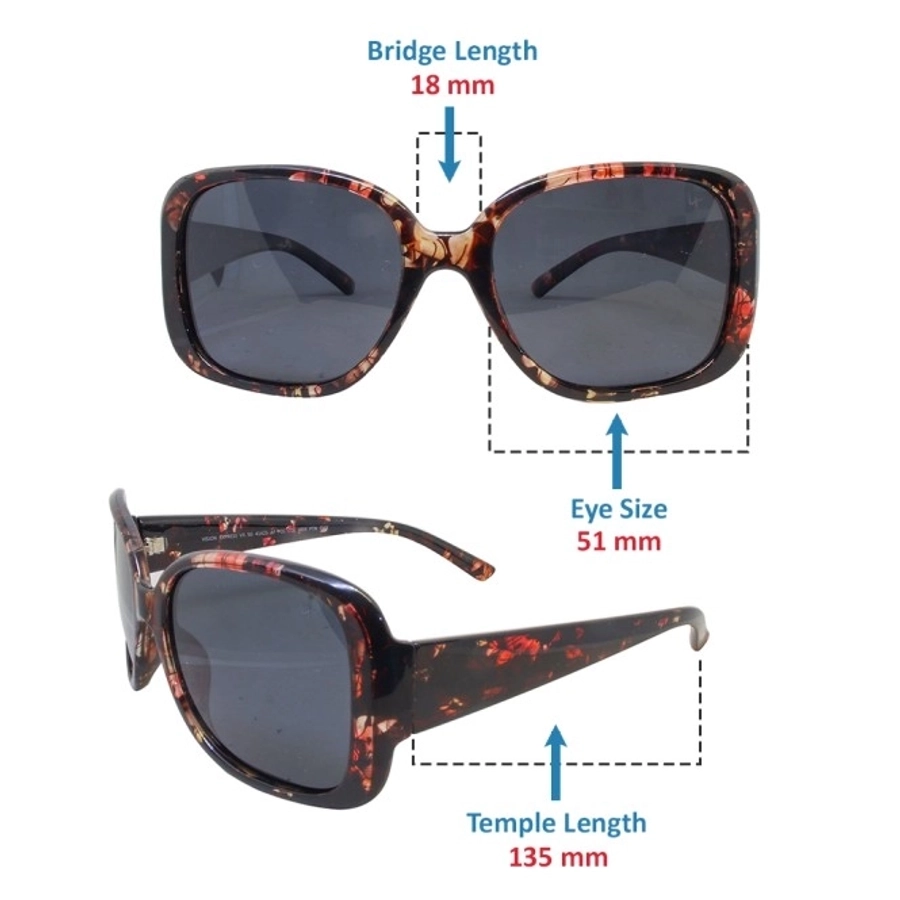 Grey Print Square Sunglasses 41425P