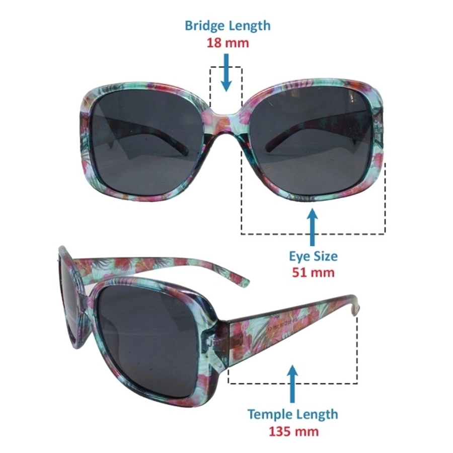 Red Print Square Sunglasses 41425P