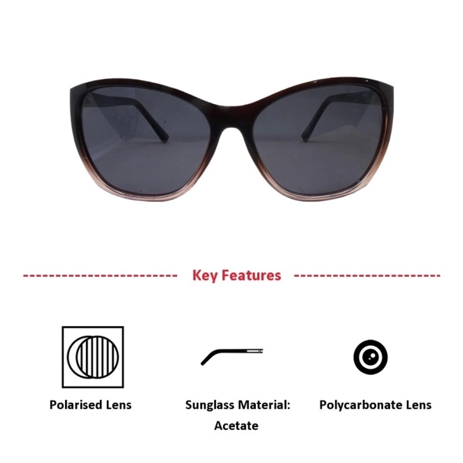 Crystal Brown Peach Cat Eye Sunglasses 41442P