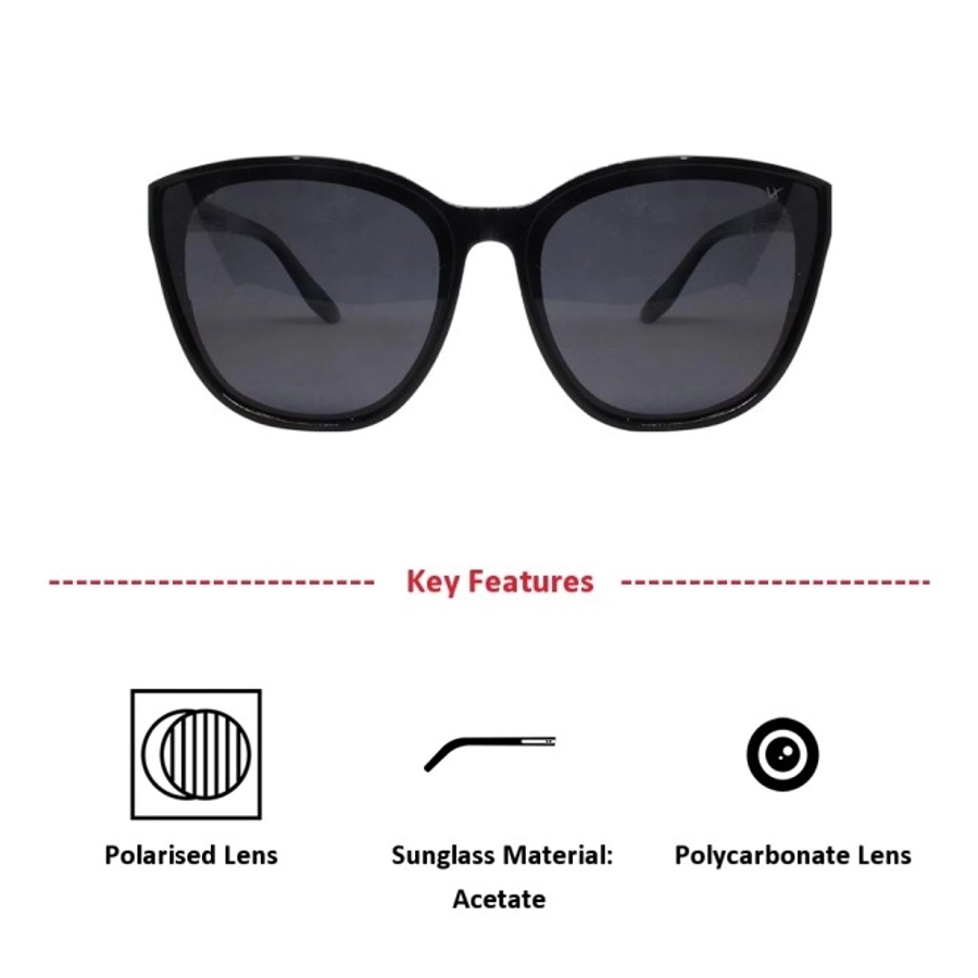 Grey Black Cat Eye Sunglasses 41443P