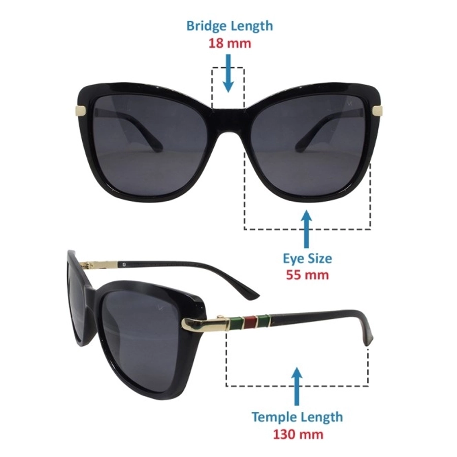 Grey Black Cat Eye Sunglasses 41446P