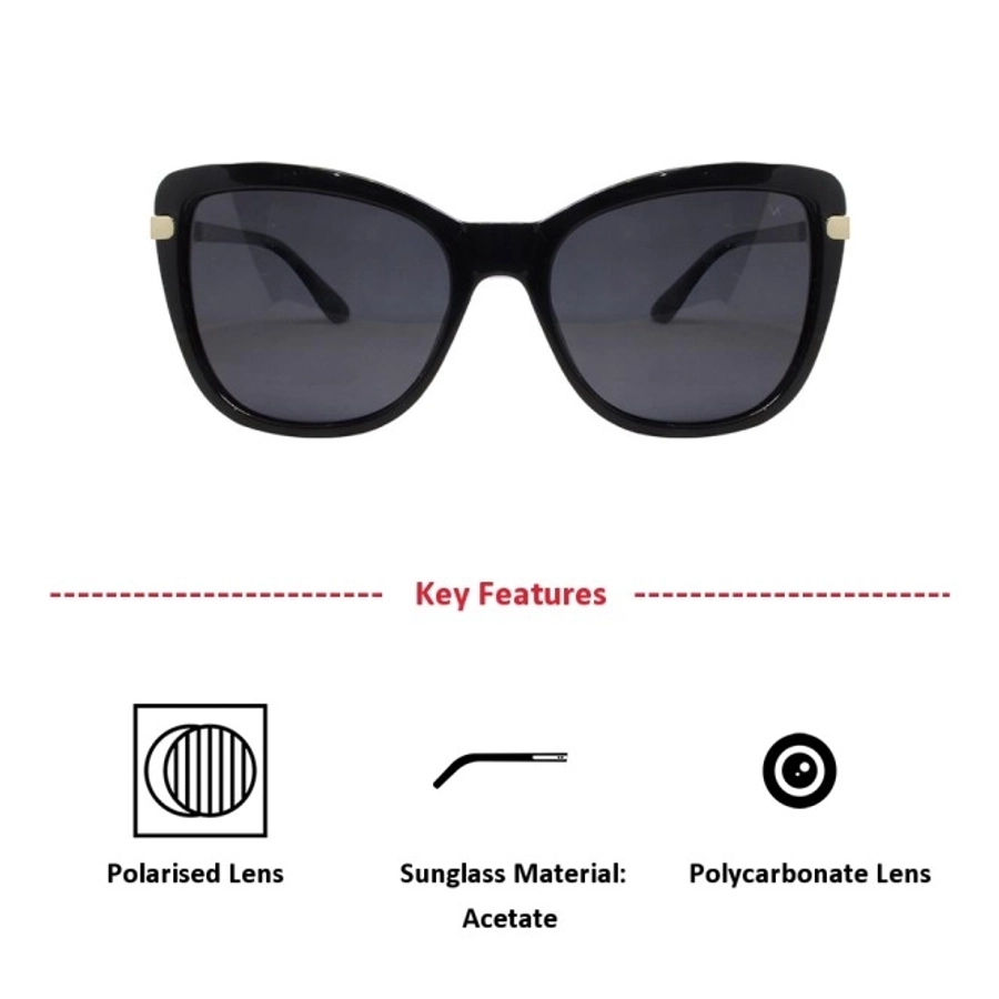 Grey Black Cat Eye Sunglasses 41446P