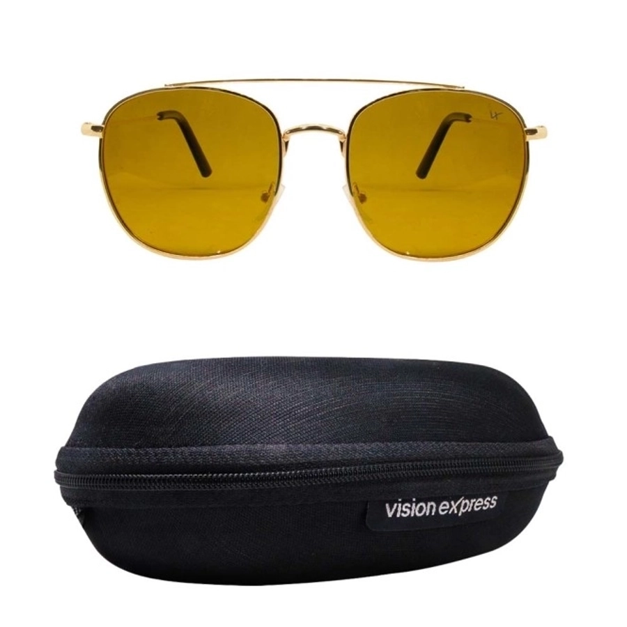 Brown Gold Square Sunglasses 21845P