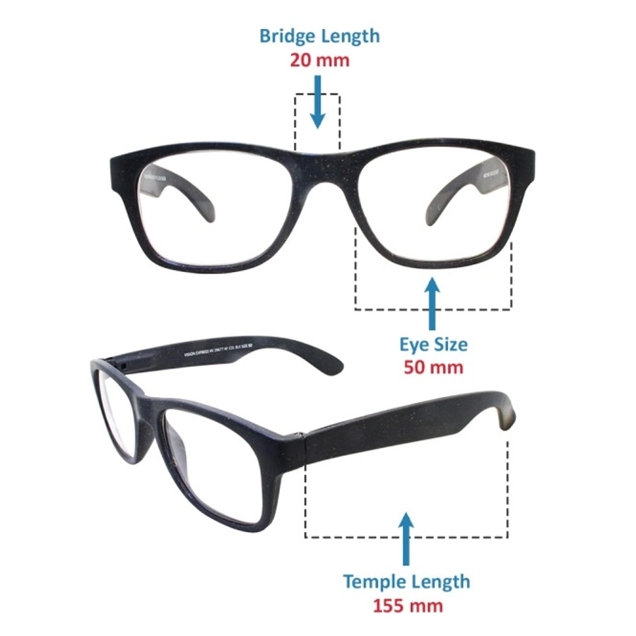 Full Rim Rectangle Black Medium 29677AF Eyeglasses