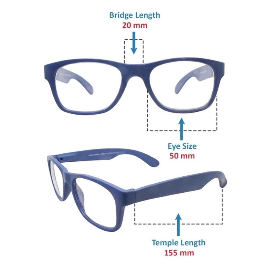 Full Rim Rectangle Blue Medium 29677AF Eyeglasses
