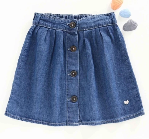 Denim Girls Skirt - Mid Blue