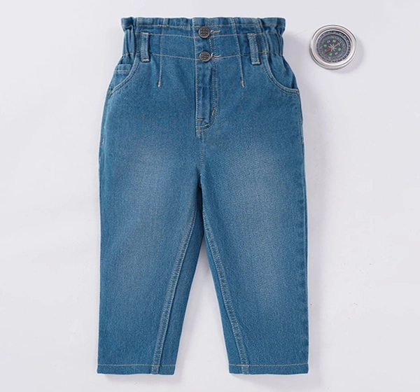 Light Blue High Rise Paperbag Waist Jeans