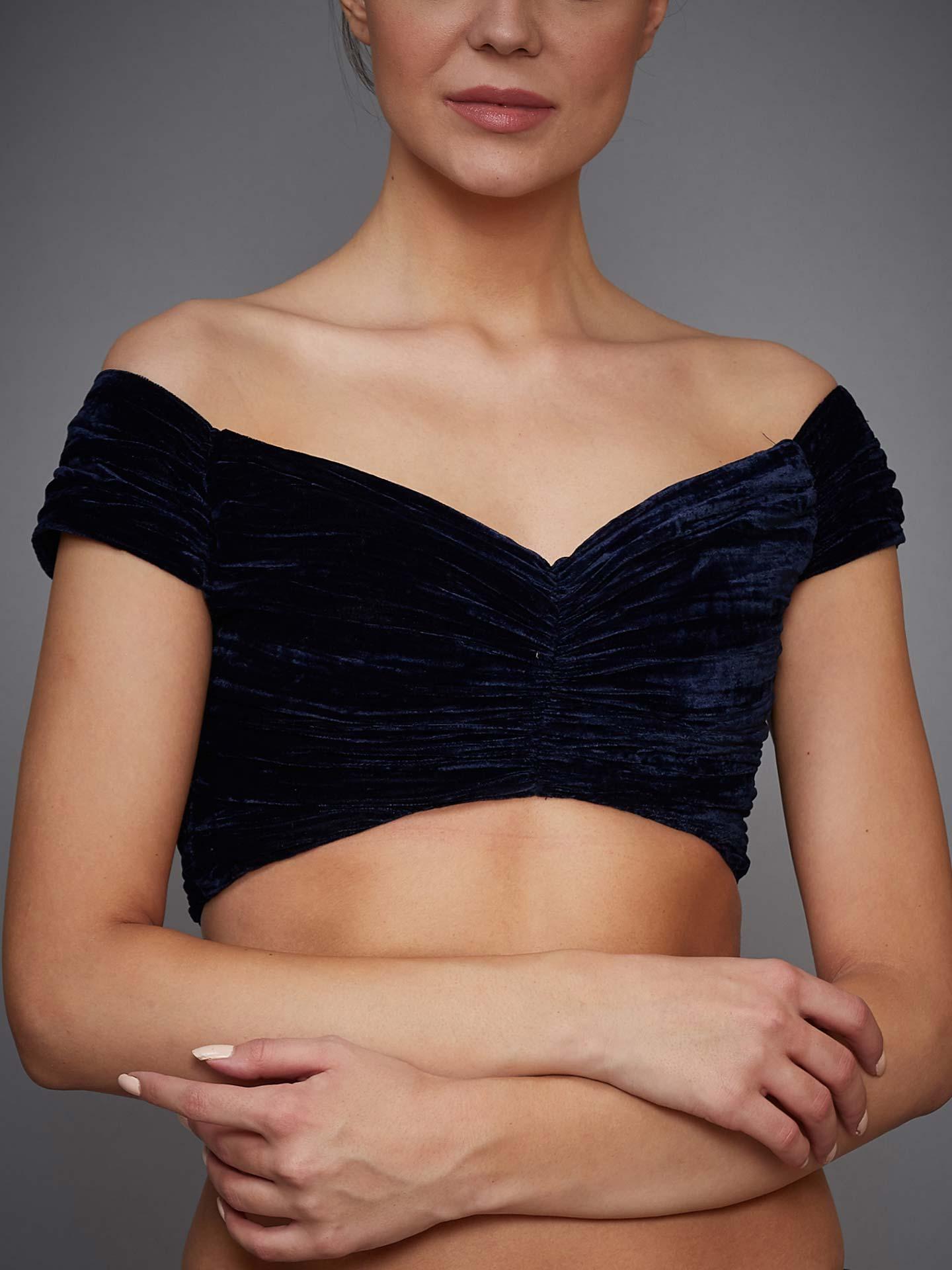 Black velvet off the shoulder top online