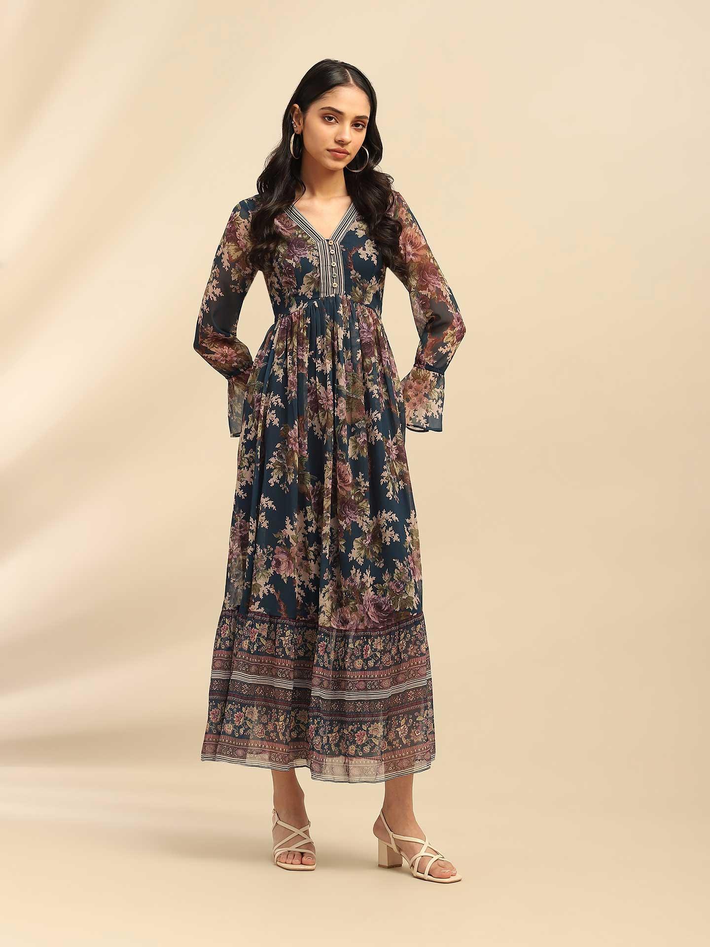 Blue Amie Long Dress