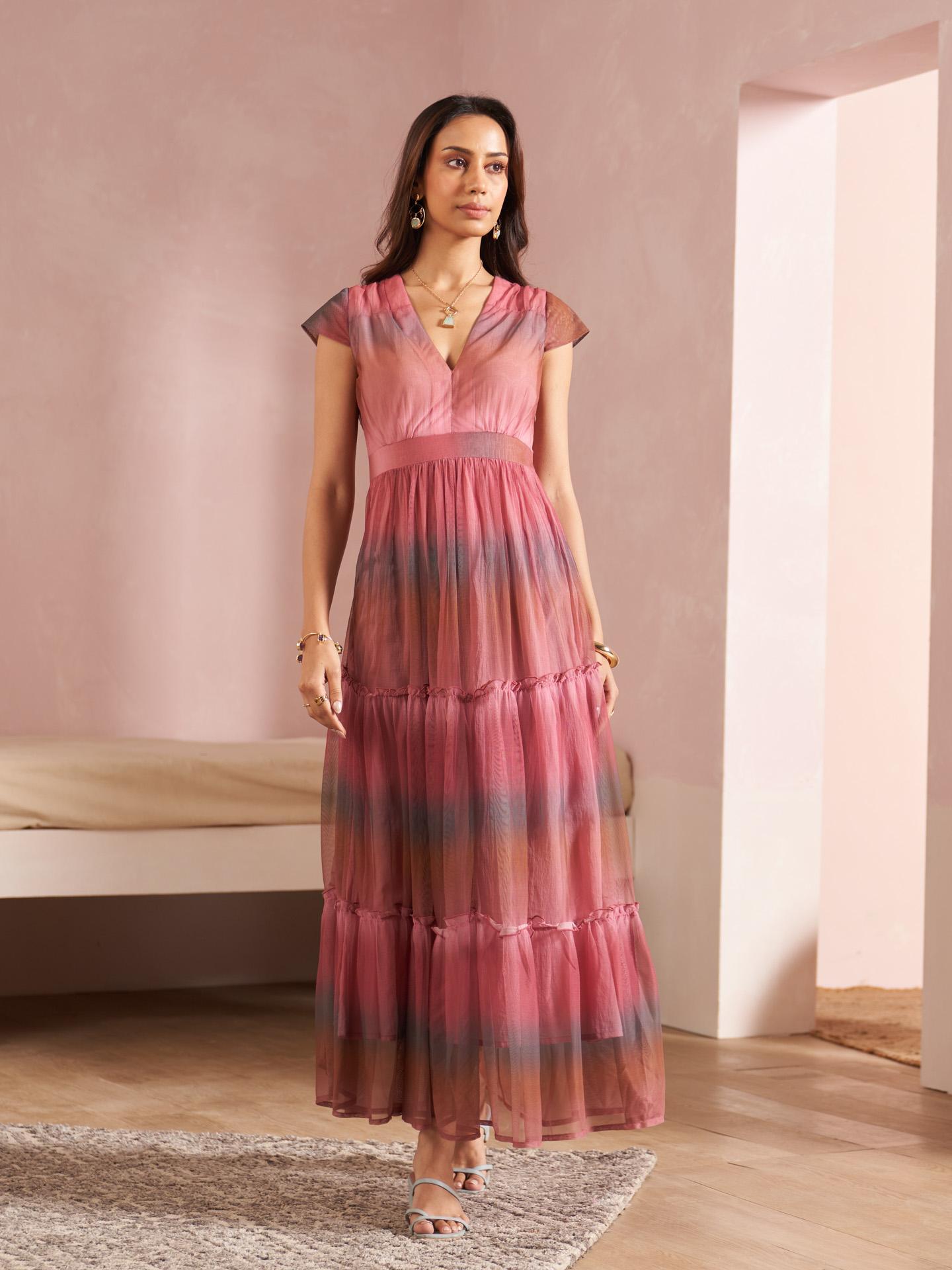 Dusky Pink Hues Long Dress