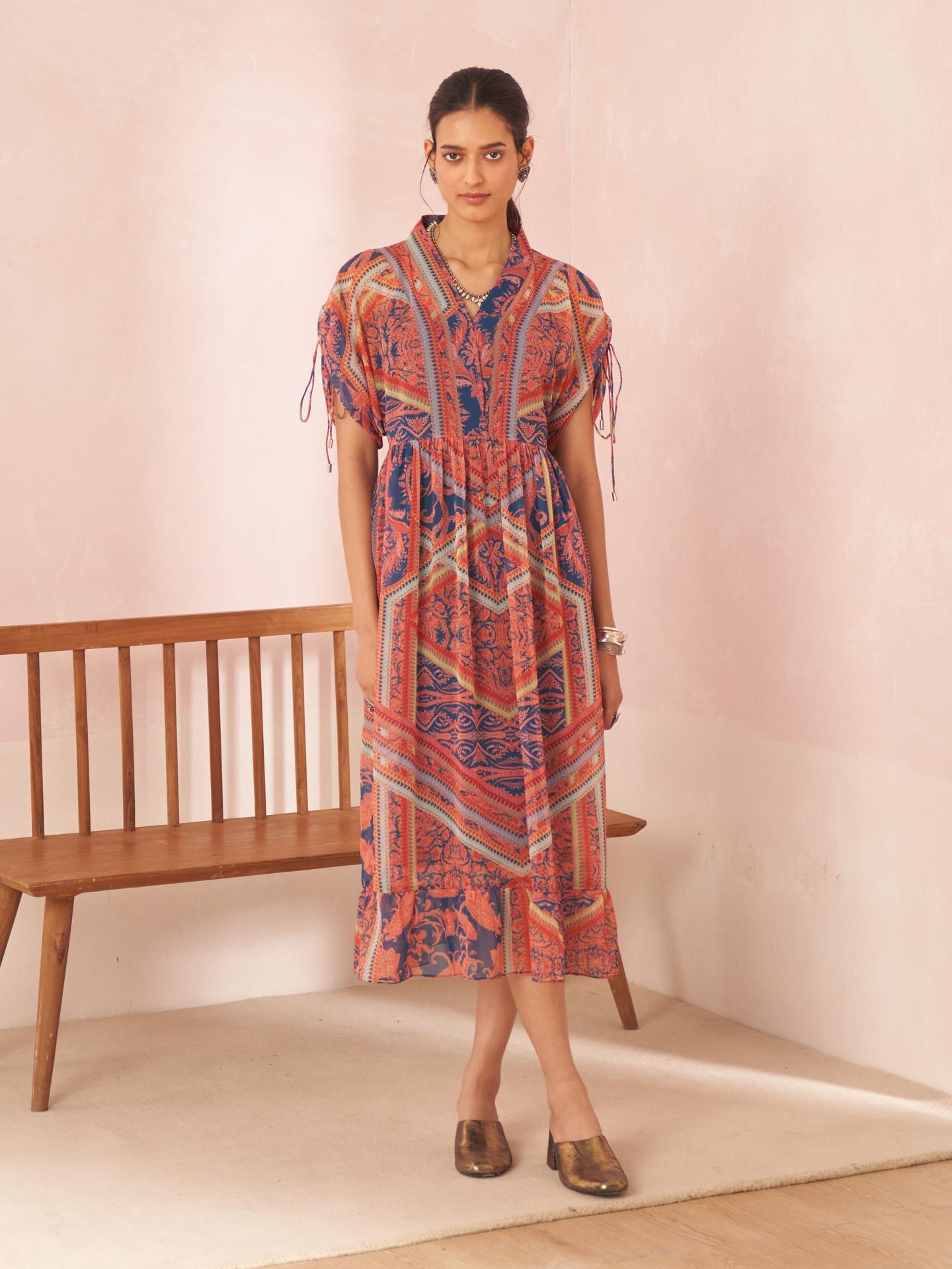 Blue Zubeda Long Dress