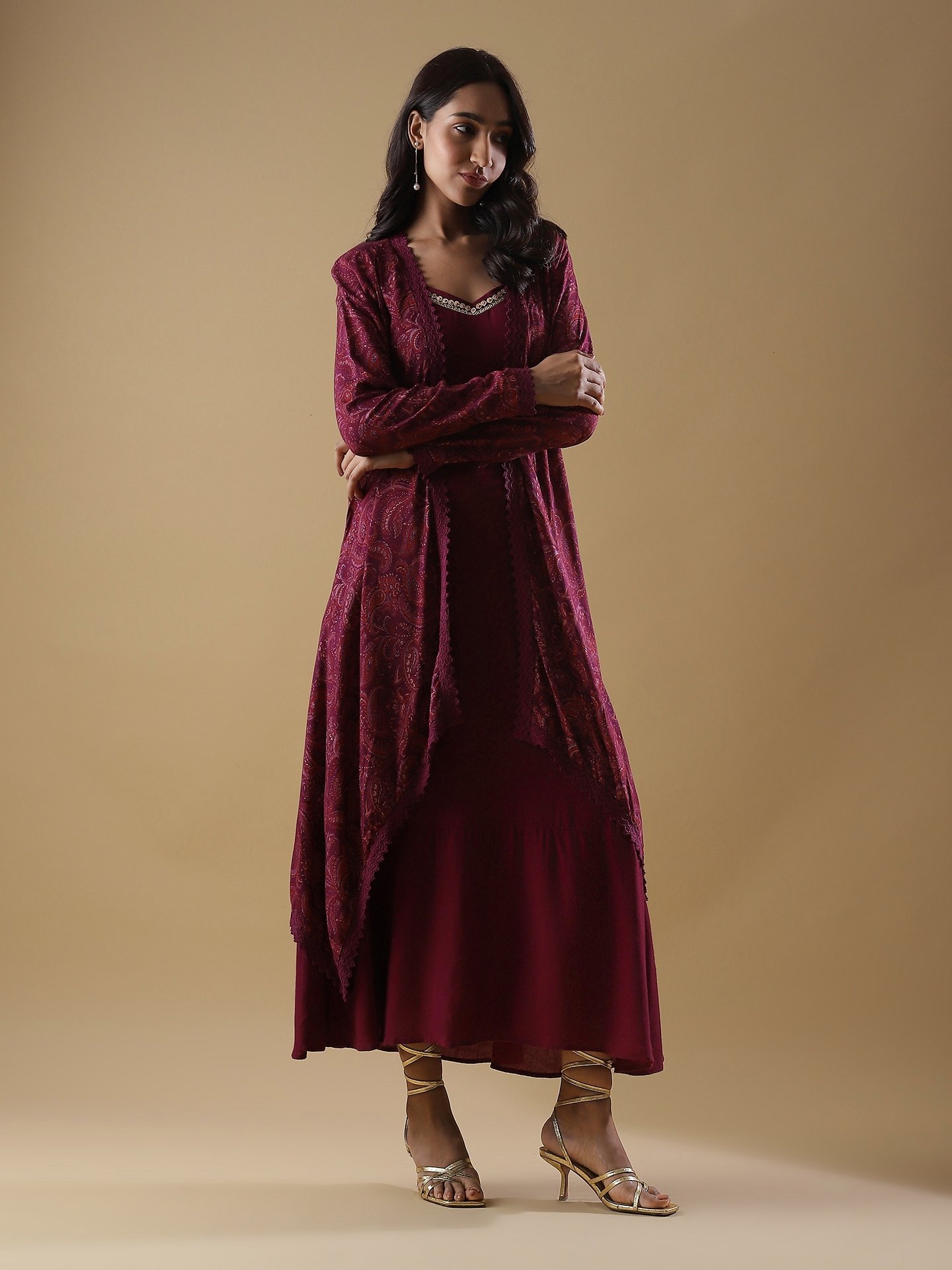 Plum Urvashi Long Dress