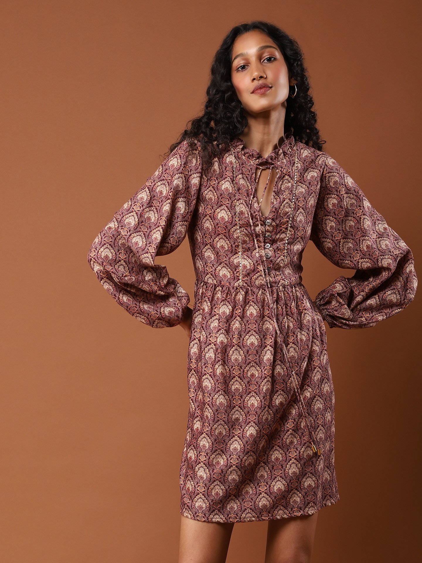 Brown Tarla Short Dress