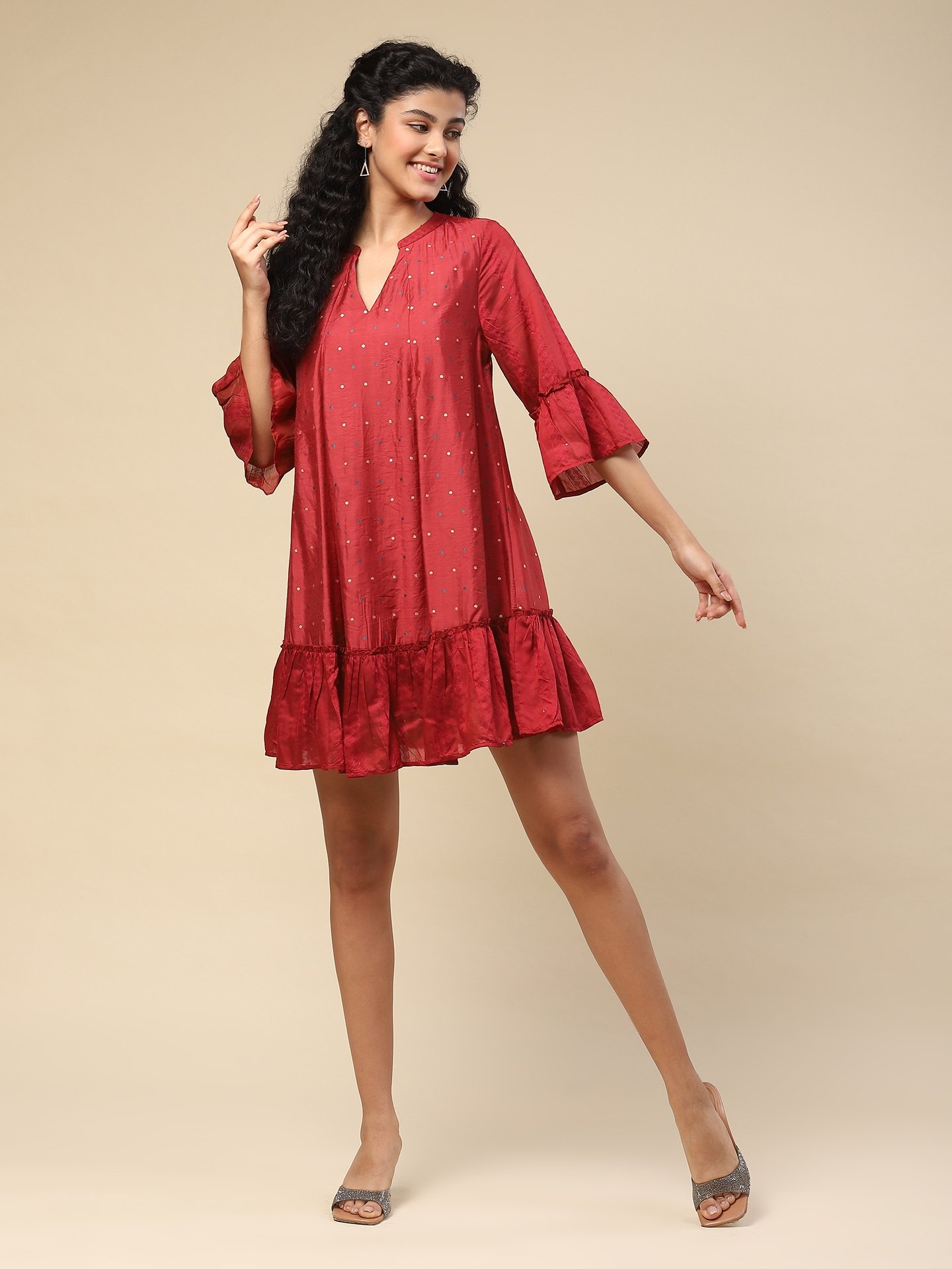 Cherry Red Dhruvita Short Dress