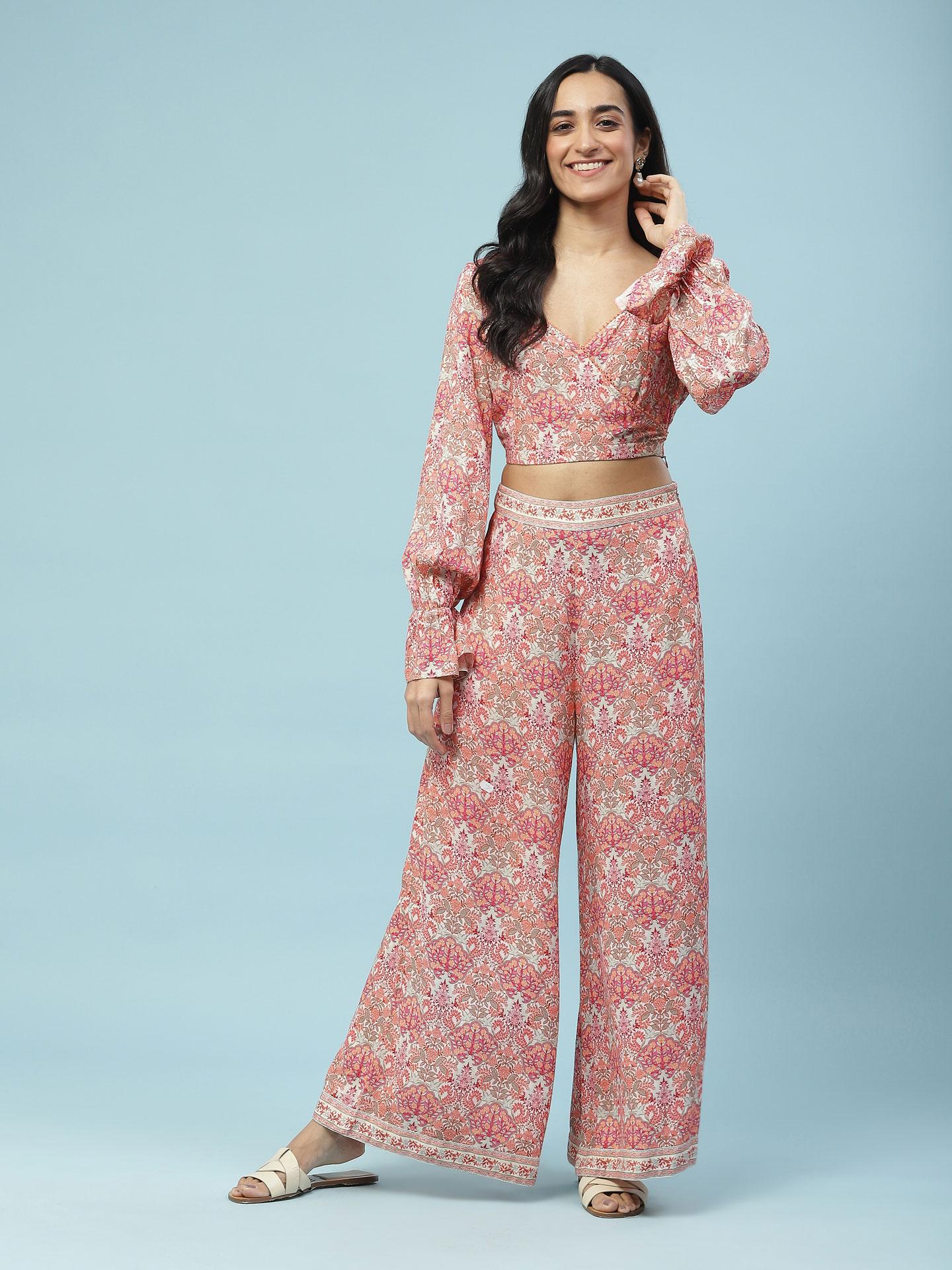 Pink Islamic Butti Co-Ord Set