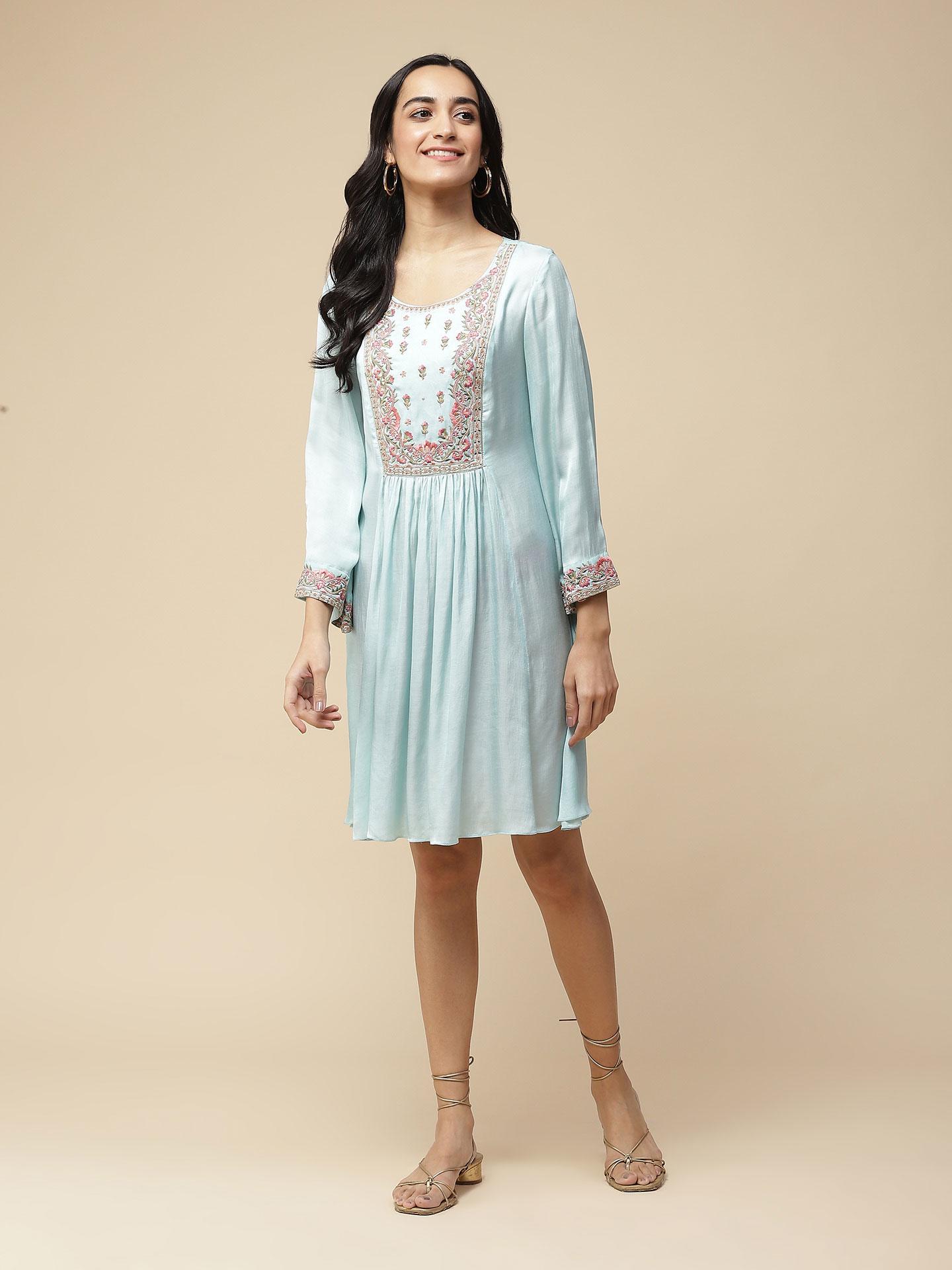 Blue Vitika Short Dress