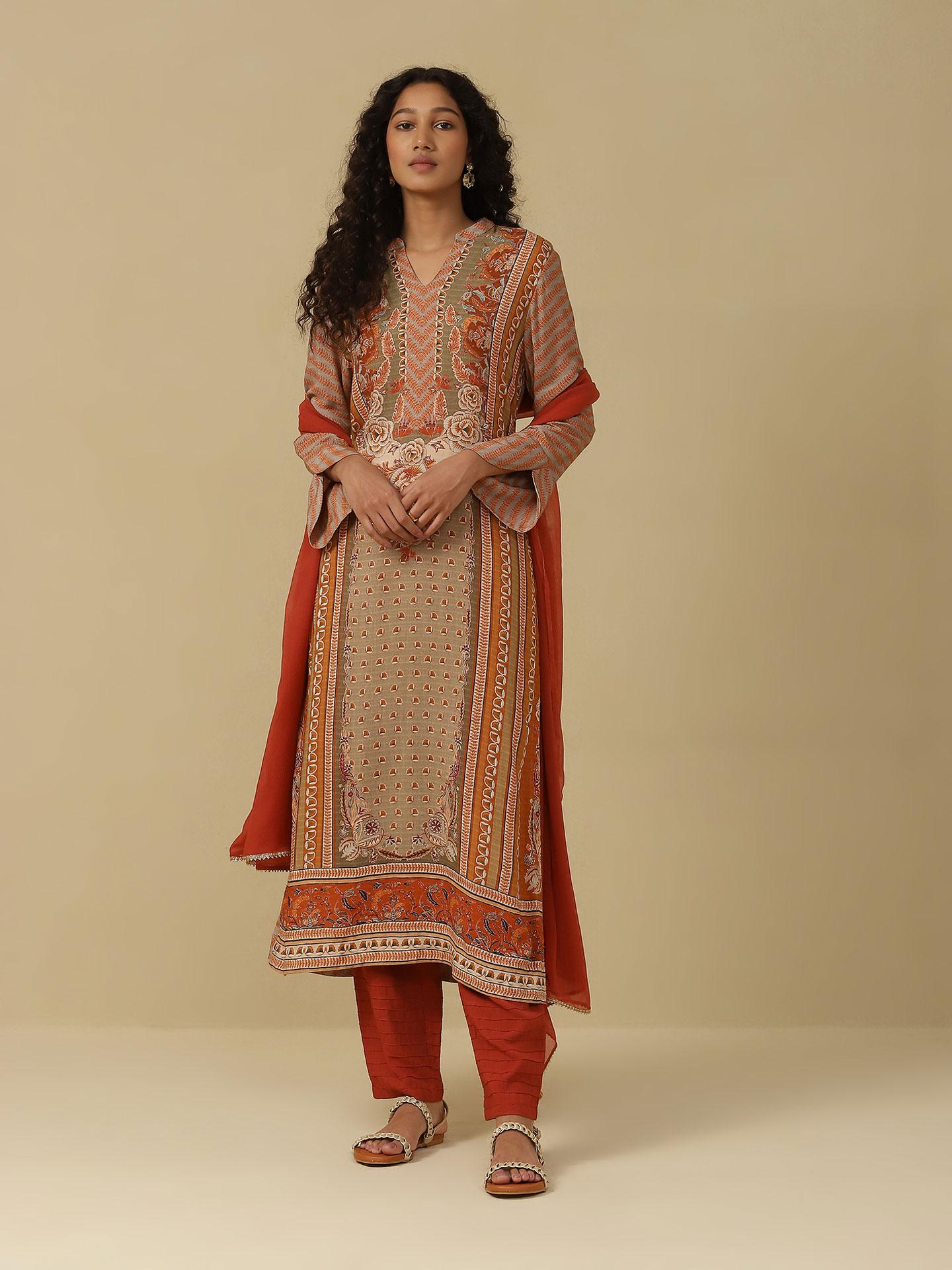 Rust Zunaira Suit Set