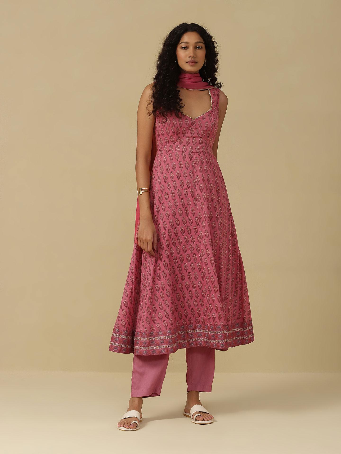 Pink Nawar Anarkali Suit