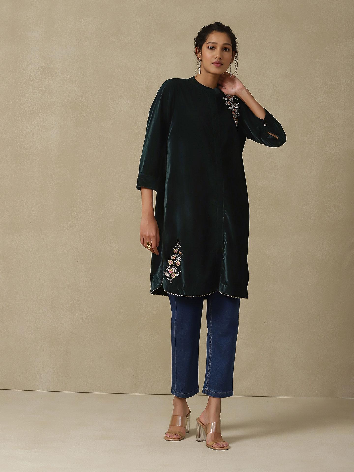 Dark Green Azalea Kurta