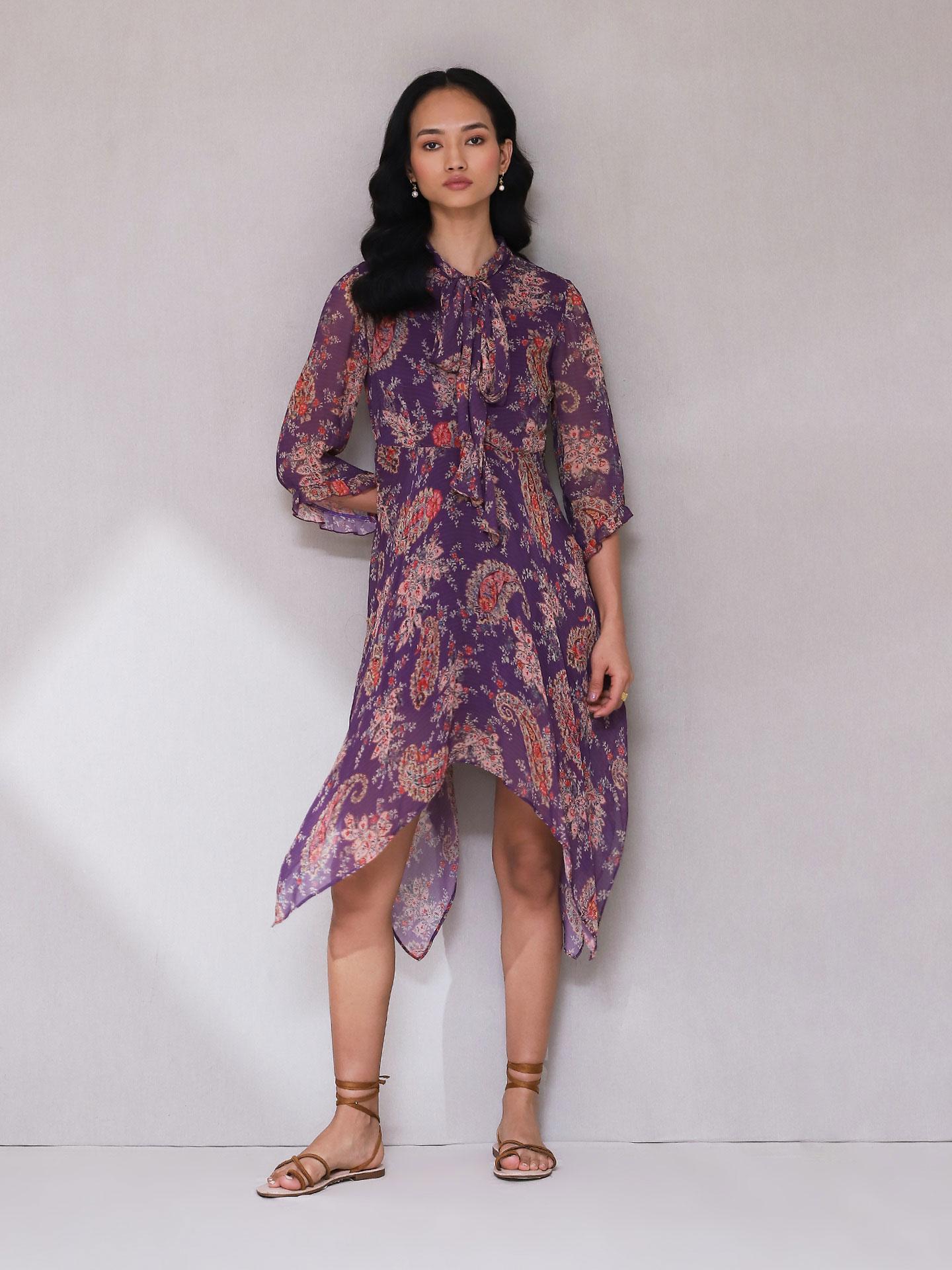 Purple Aiza Shirt Dress