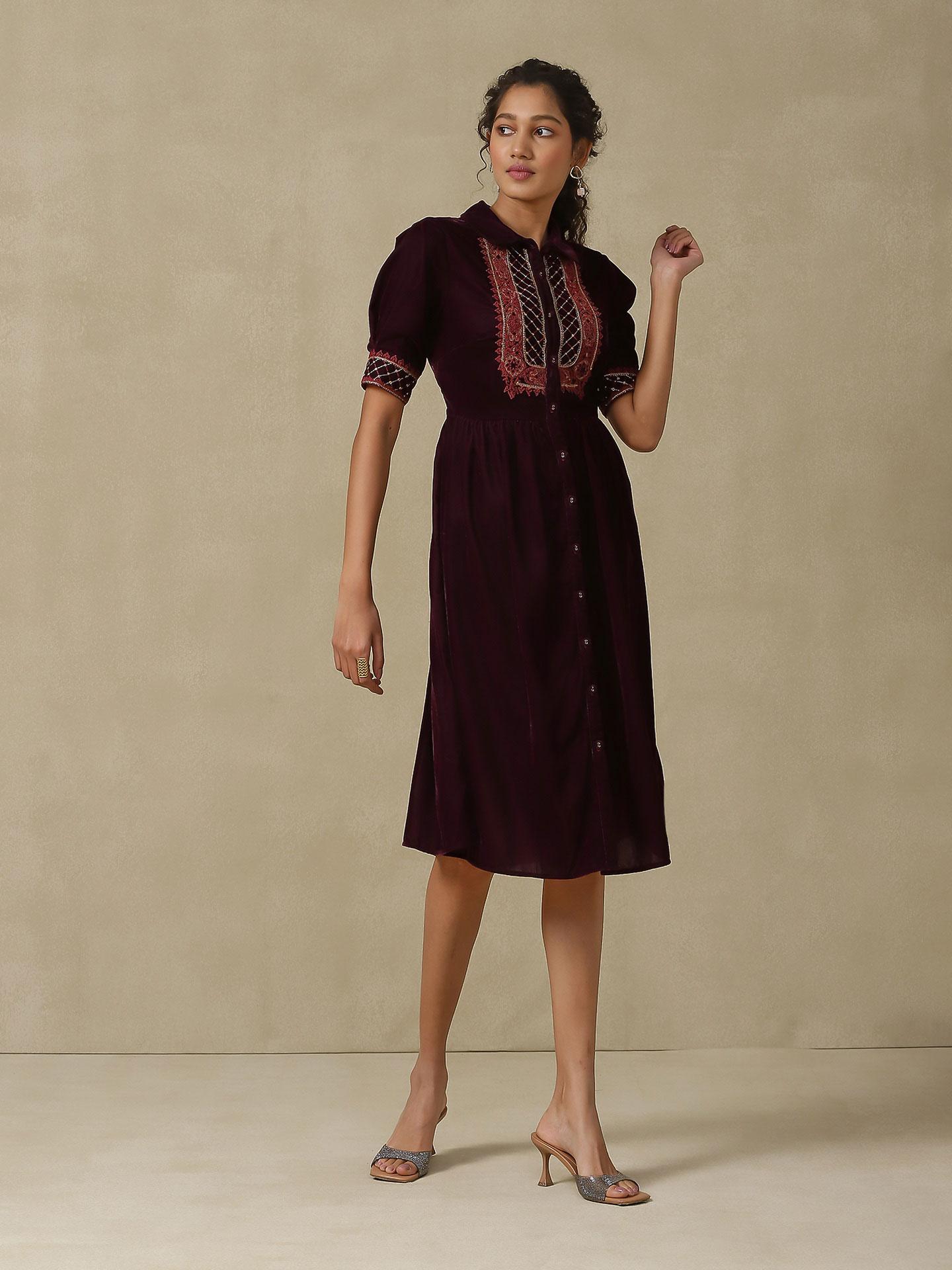 Deep Purple Jahansib Long Dress