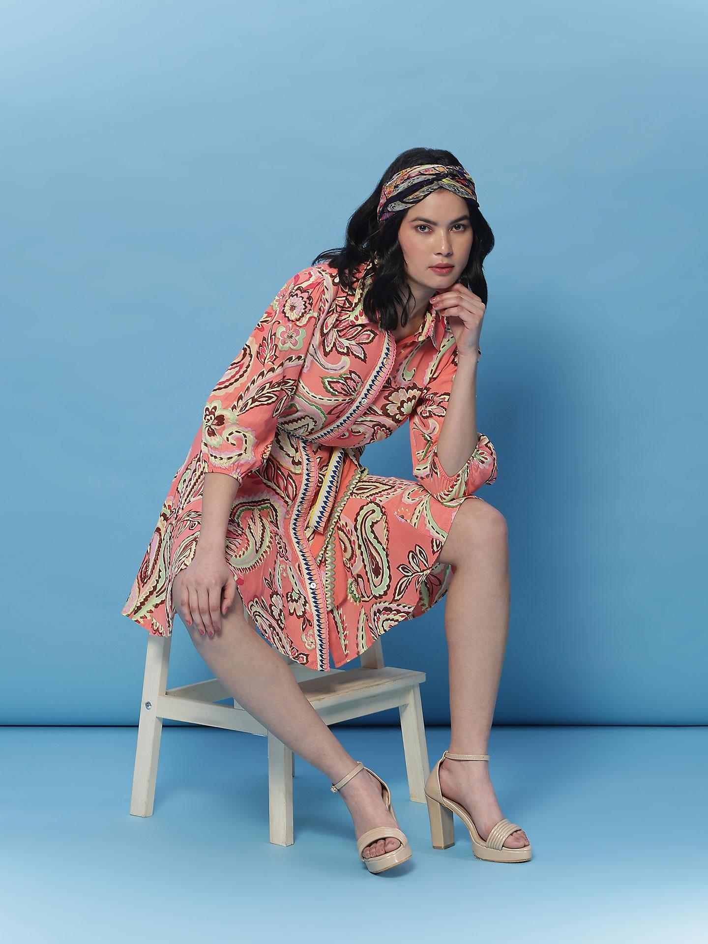Coral Lorena Short Dress