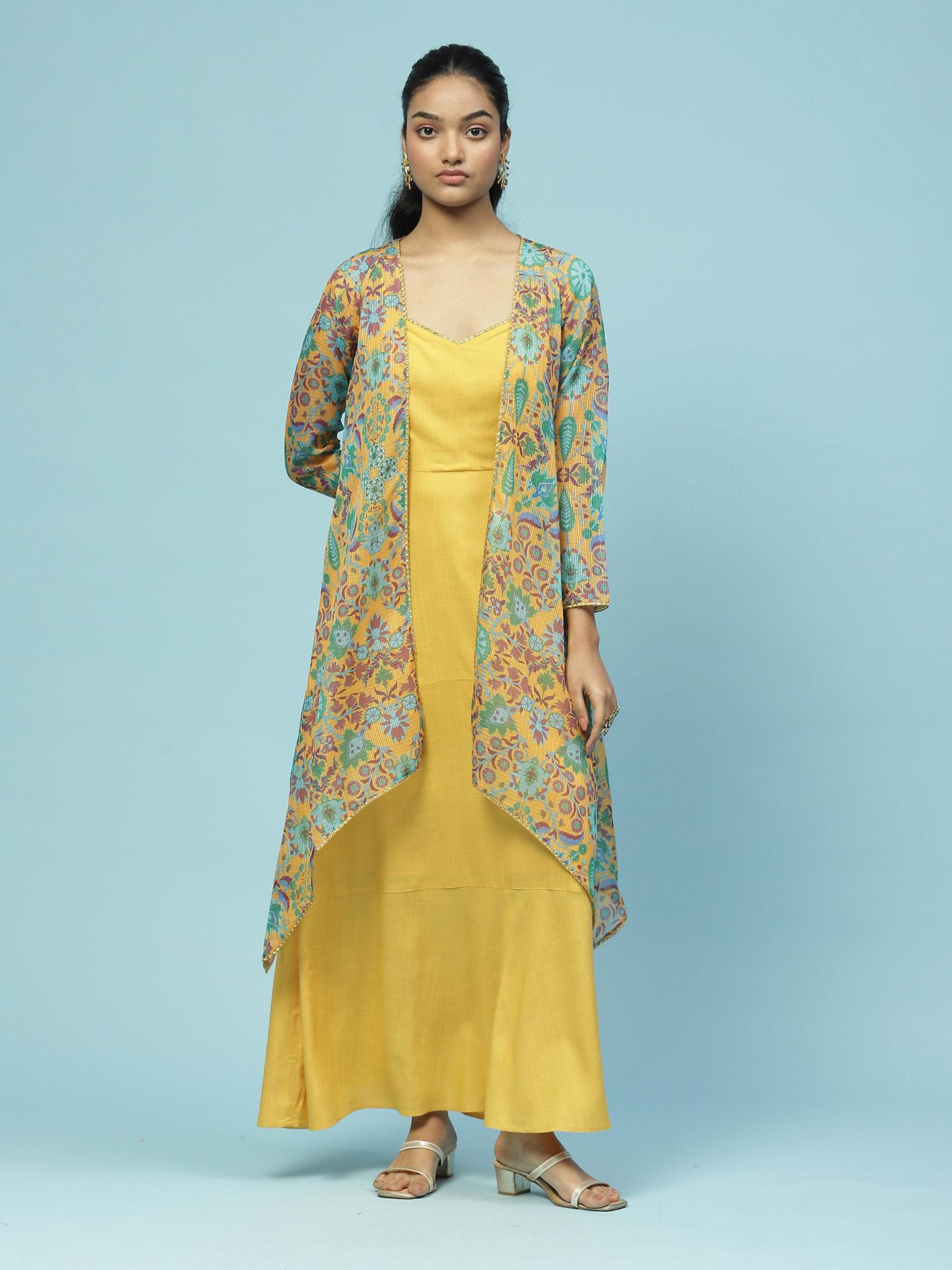 Yellow Turbat Long Dress
