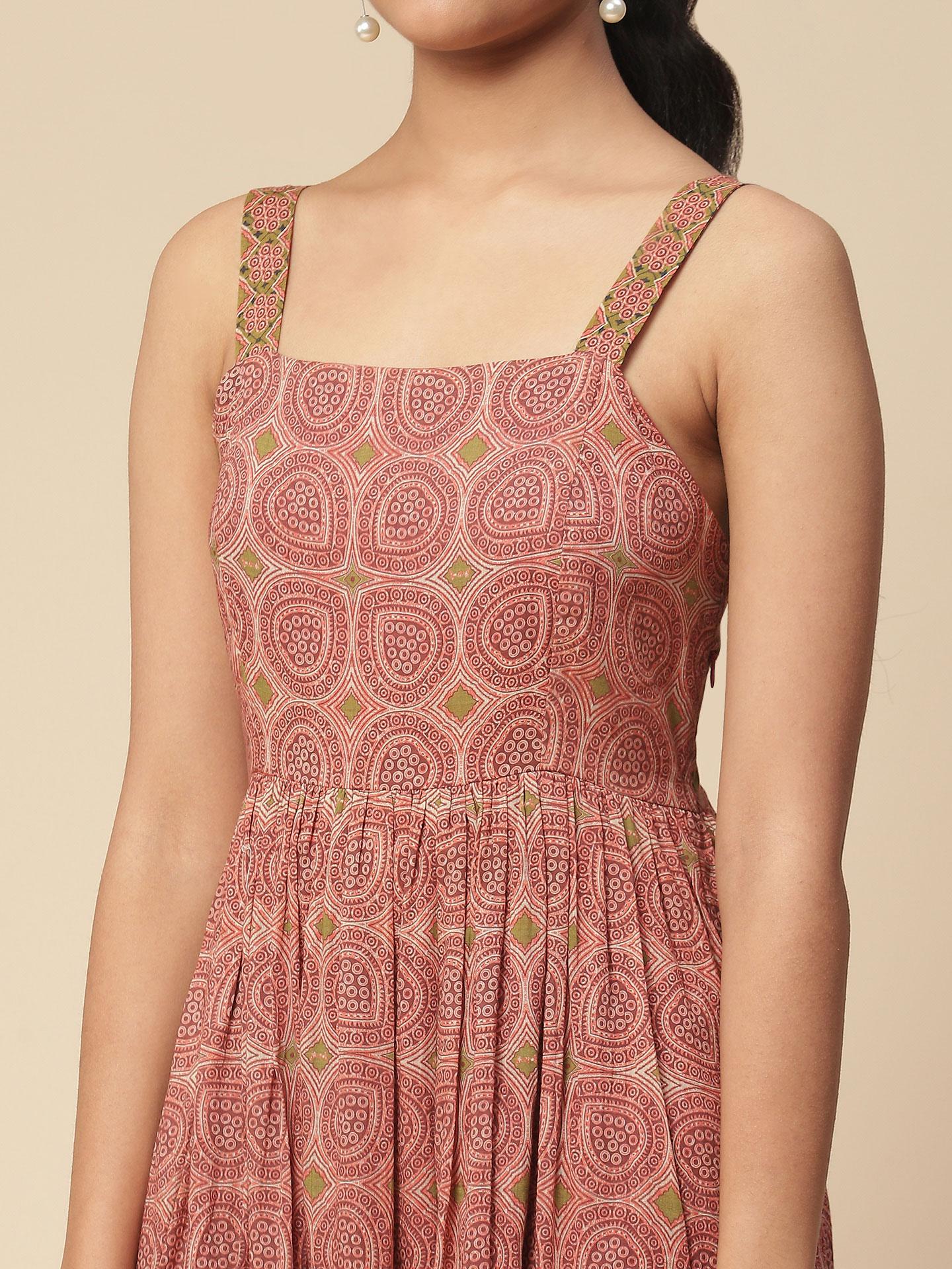 15084 Brown Check Dress main image 1