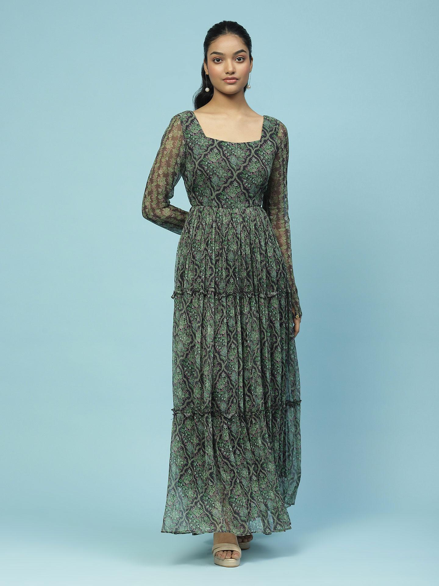 Black Sanvi Long Dress