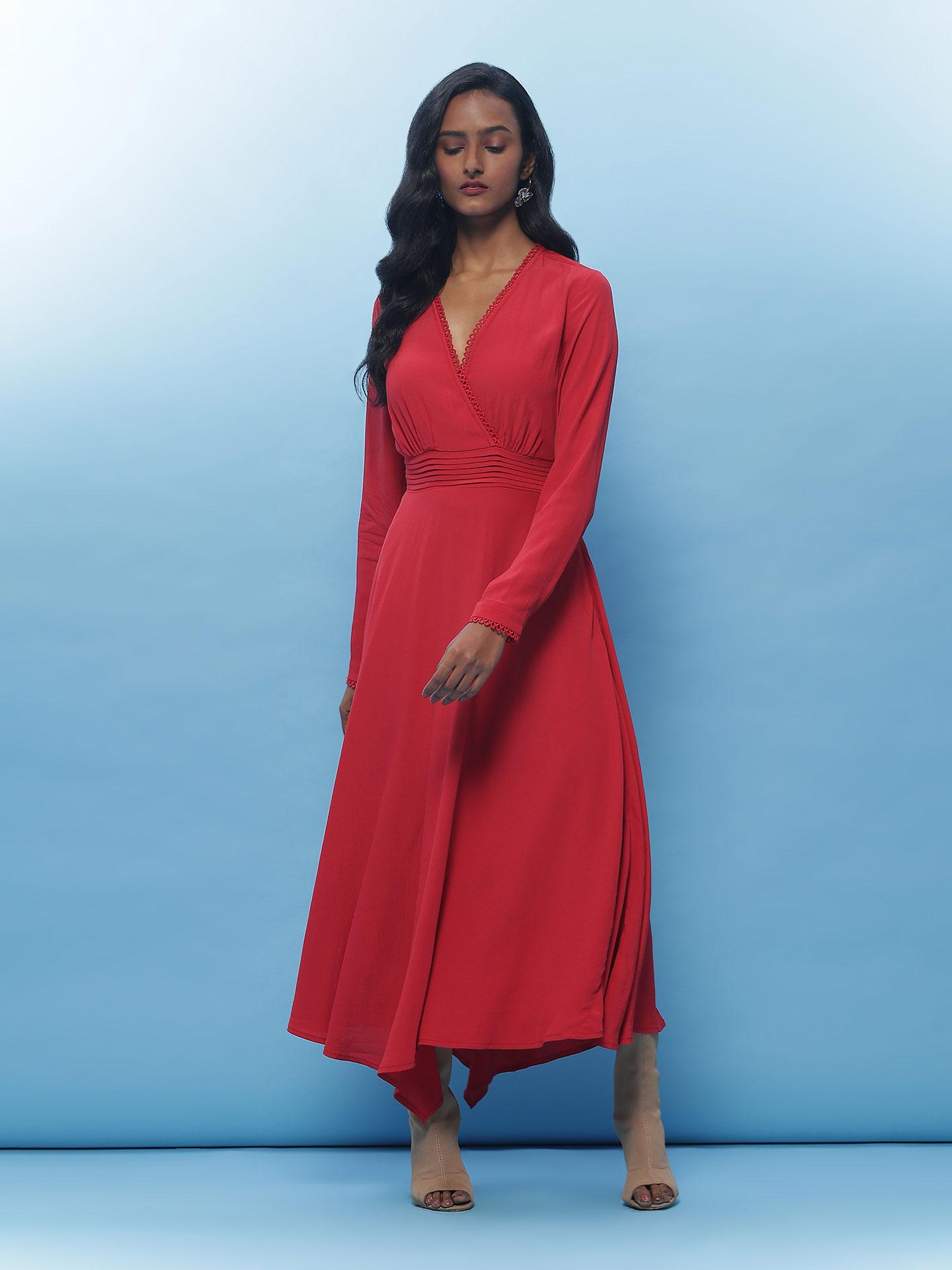 Deep Red Roisil Long Dress