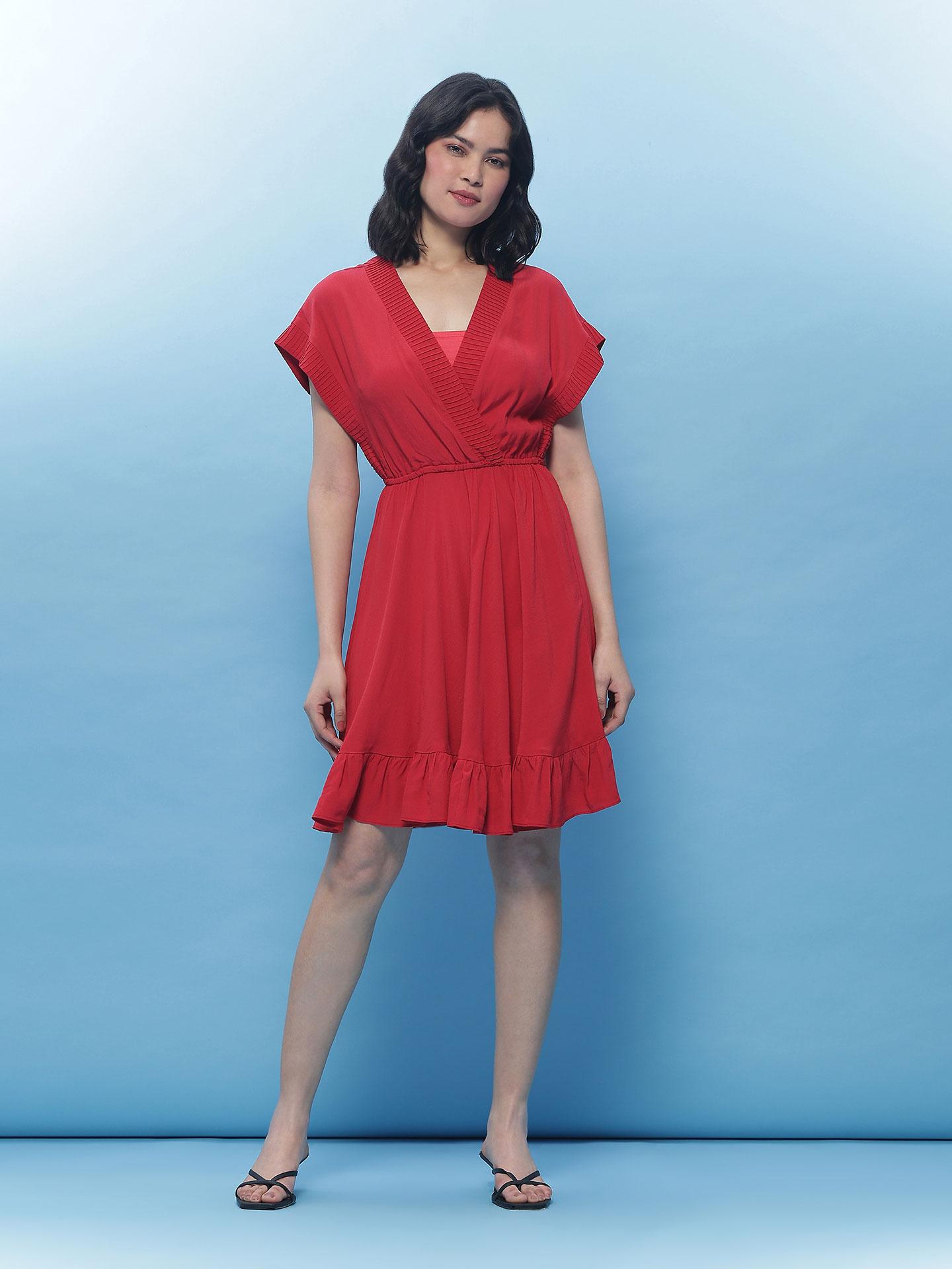Deep Red Roisil Skater Dress