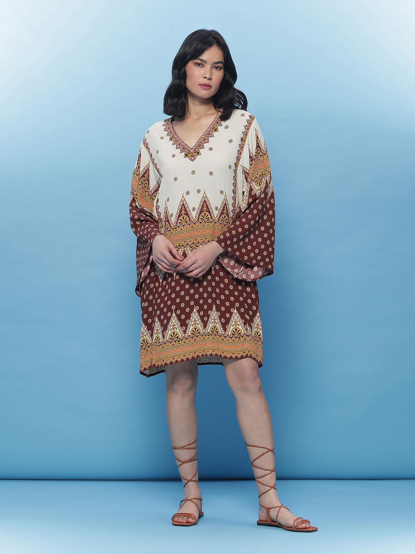 Brown Asper Shift Dress