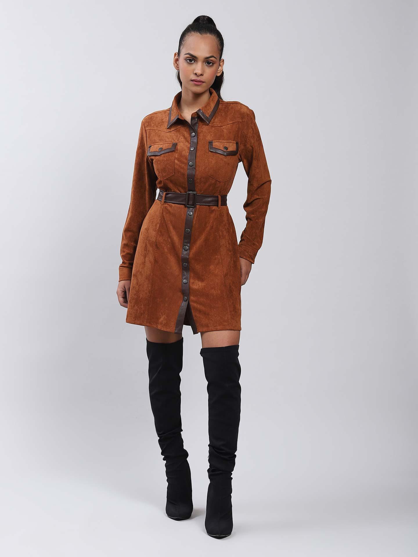 Brown Antalya Shift Dress