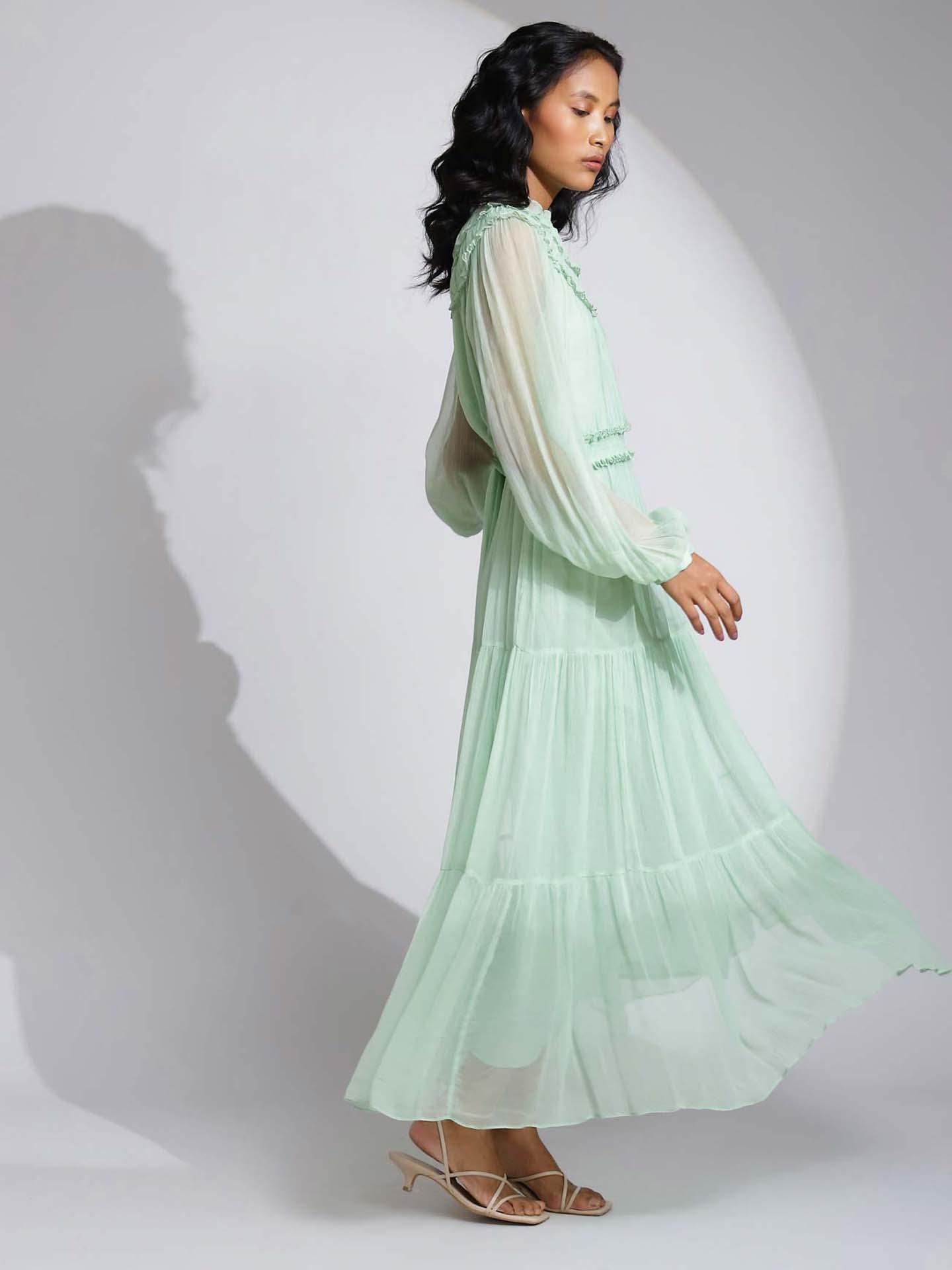 Mint Solid Maxi Dress