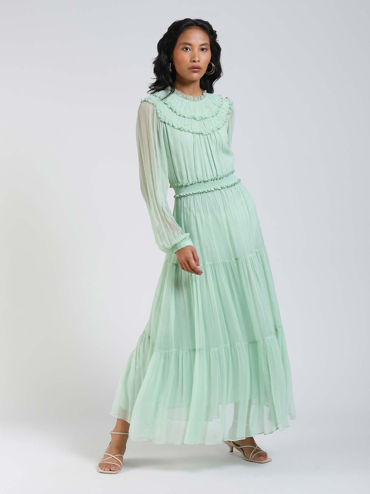 Mint Solid Maxi Dress