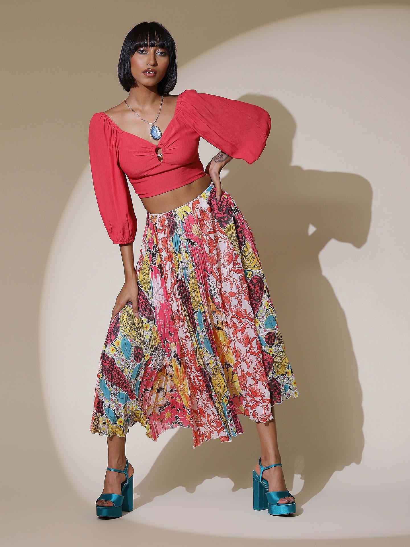 Multi Florida Patchwork Skirt