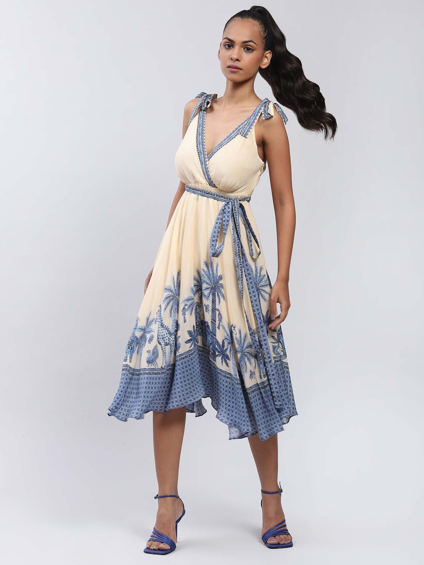 Tropical Breeze Embroidered Midi Dress