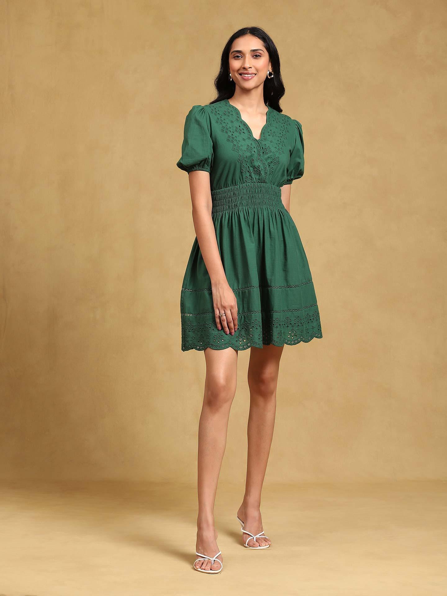 Emerald Ukiyo Skater Dress