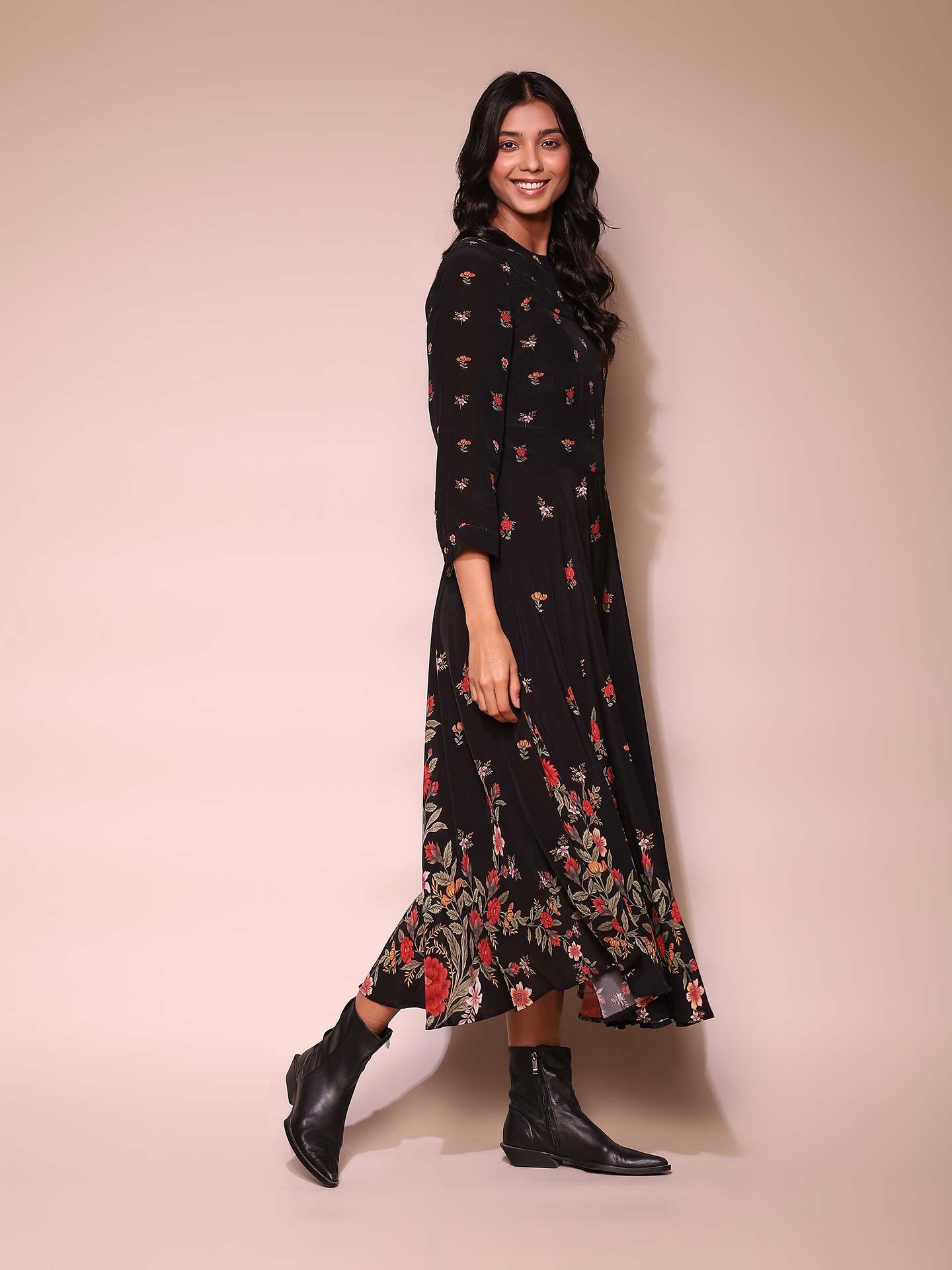 Label ritu kumar black fashion dress