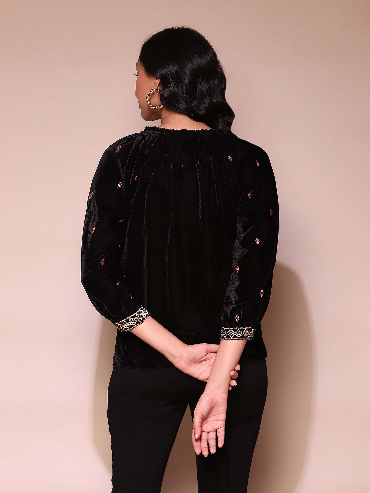 andmary Ruth velour tops black velour tops Ruth Marcs | Micchi