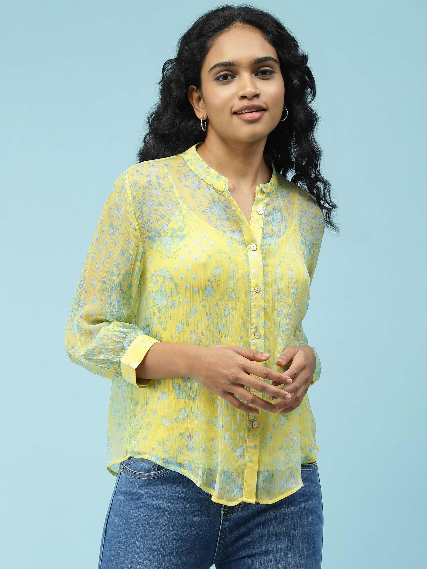 3010129 White Floral Jacket Shirt
