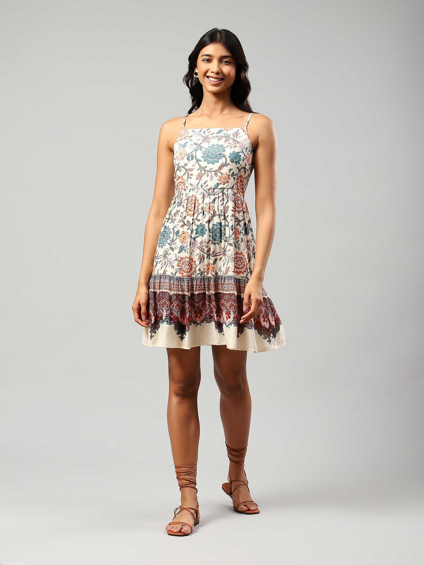 White Gautier Floral Dress