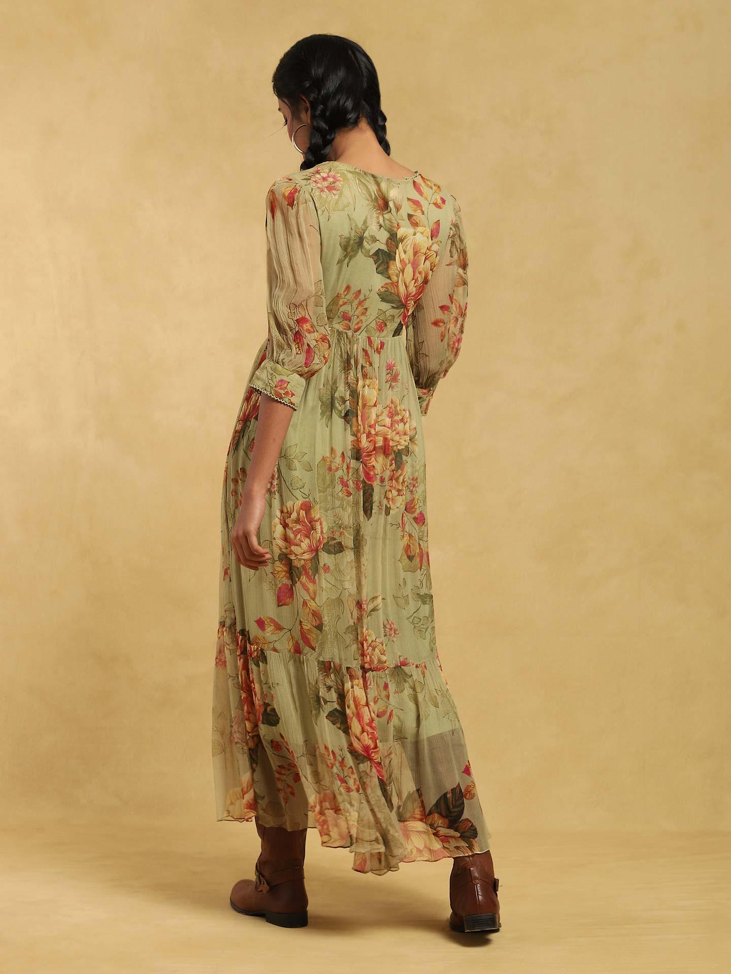 4610769 Multi Colour Floral Back Strap Dress