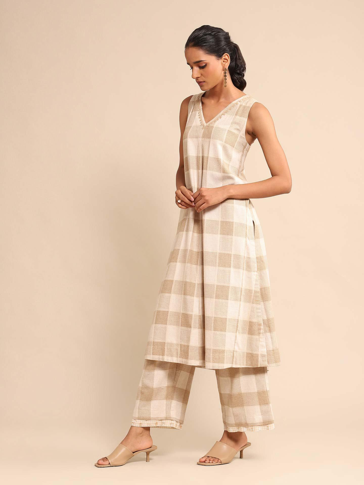 Navy Yarn-Dyed kurta