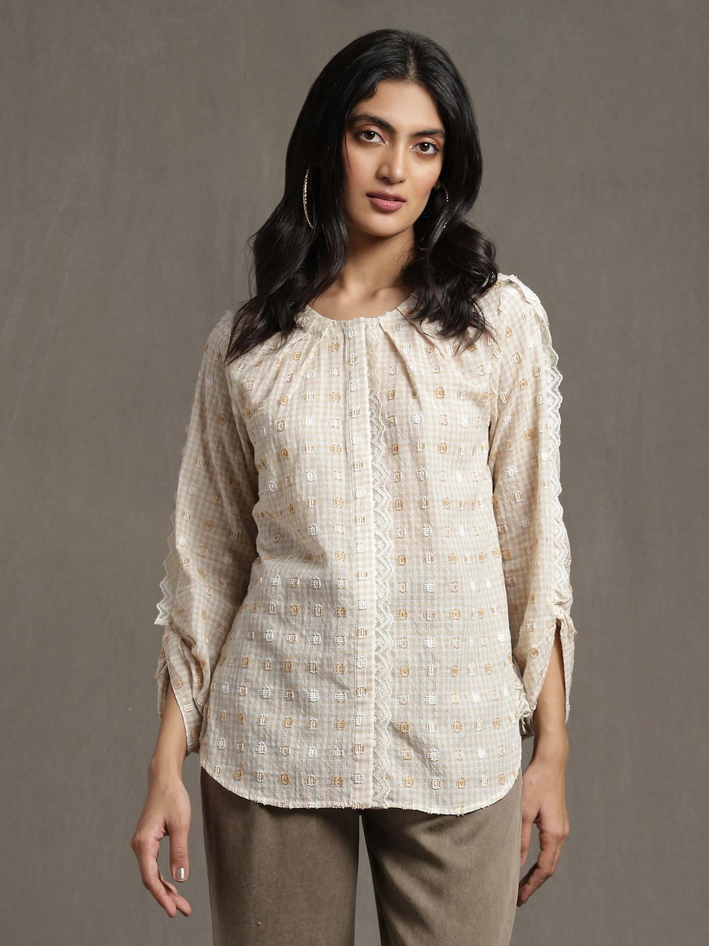 andmary Riri cachecoeur tops beige（Buy Beige Tops for Women