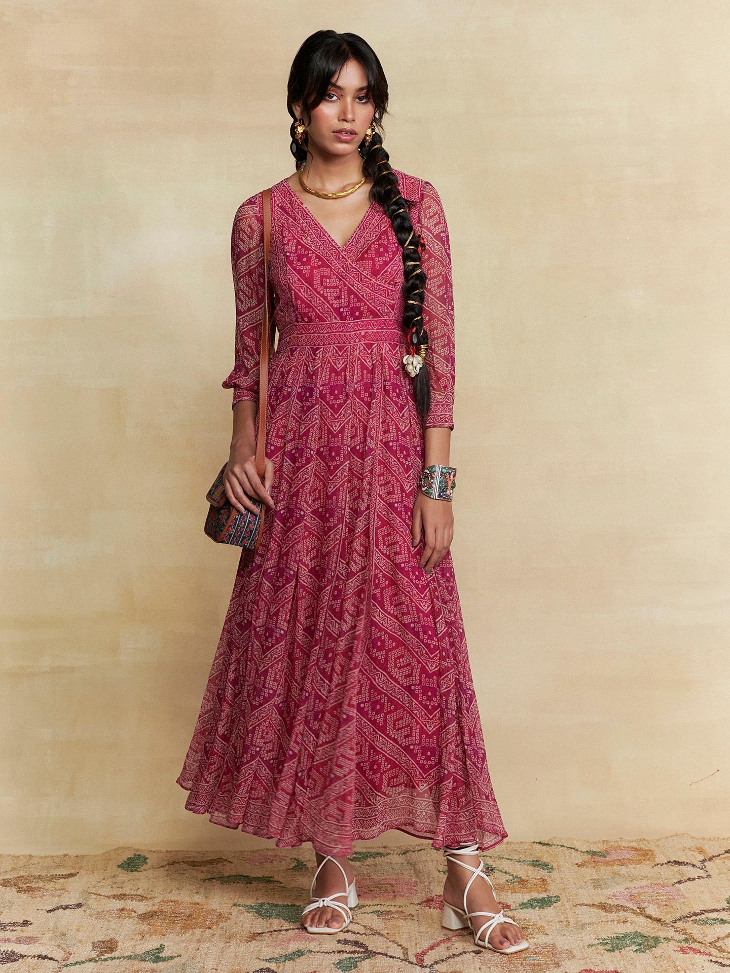 Wine Pihu Long Dress