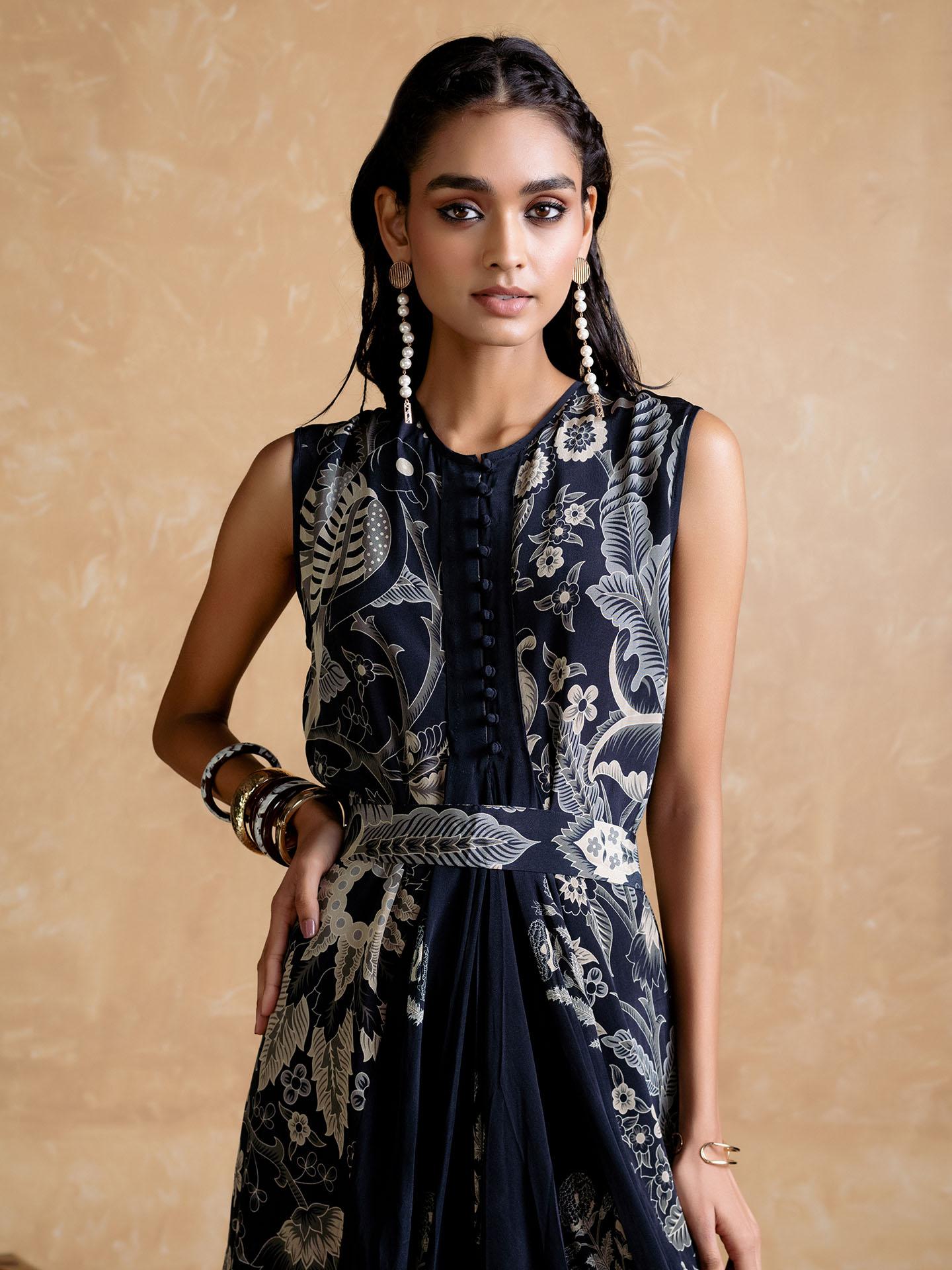 Poppi Silk Dress in Black main image 0