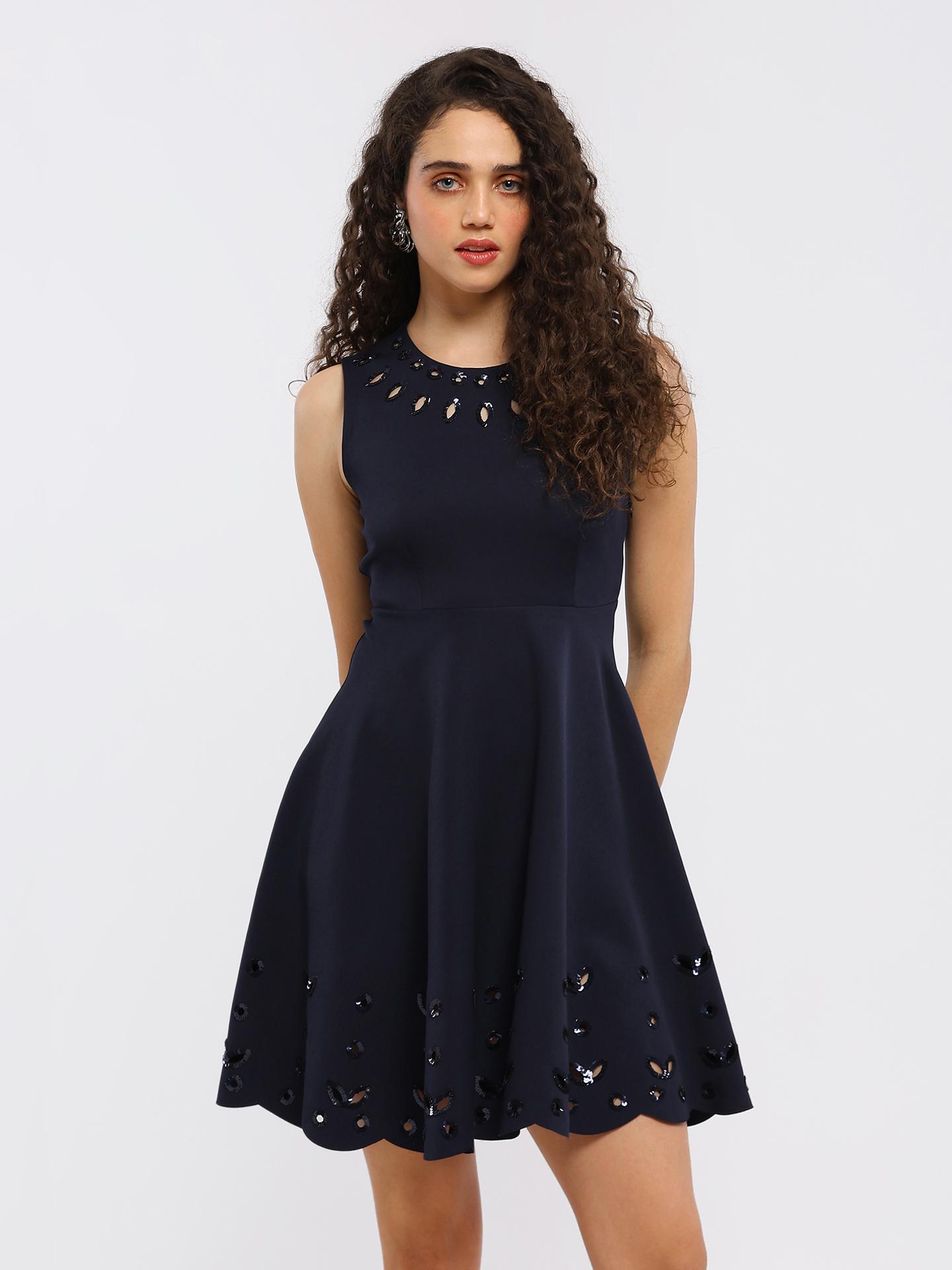 Navy Aelda Short Dress